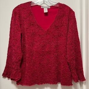 Stretchy V-Neck Red